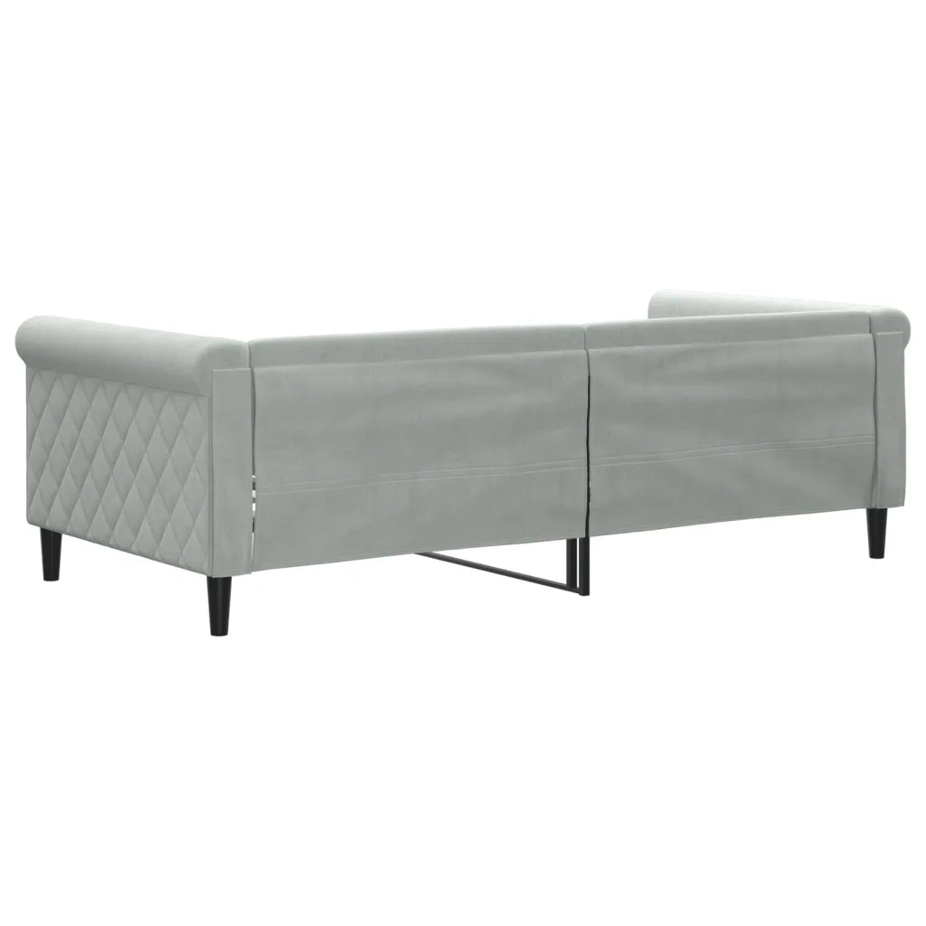 Letto singolo | Letto per adulti | Letto da Giorno Grigio Chiaro 90x190 cm in Velluto