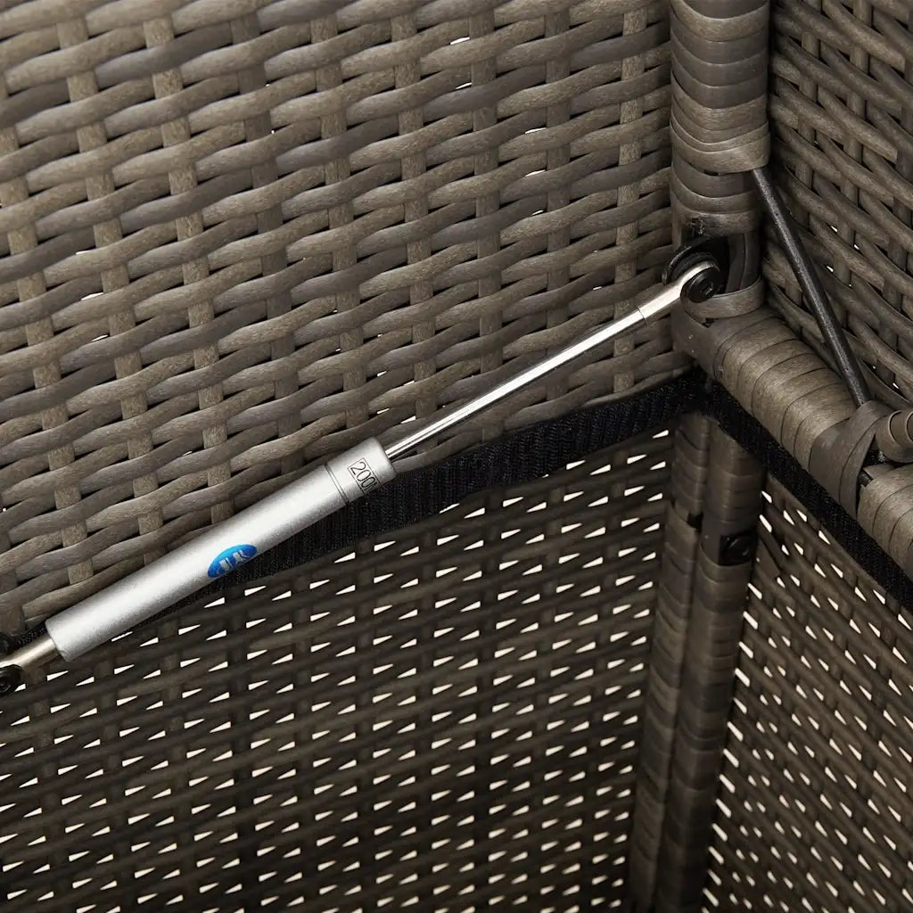 Panca da Giardino con Cuscini-Sgabello-Panca da esterno Grigia in Polyrattan 567704