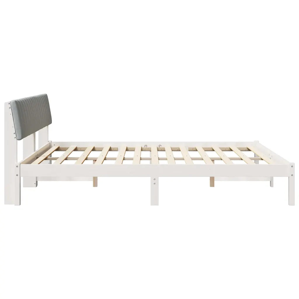 Struttura del letto-Giroletto-Rete del Letto Bianco e grigio chiaro 200 x 200 cm 540249