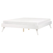 Letto in Legno bianco con Rete a Doghe Gambe in Legno 160 x 200 cm stile rustico camera da letto