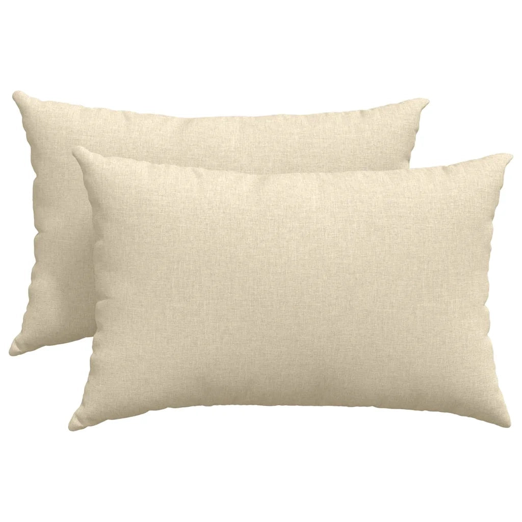 Cuscini da Divano 2 pz | Cuscini per sedie Crema 60 x 40 cm Tessuto