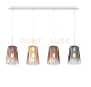 SOSPENSIONE BIANCO RETTANGOLARE 4 LUCI (2 AM+1 RA+1 CR) 1164BI-S4 R-MC
