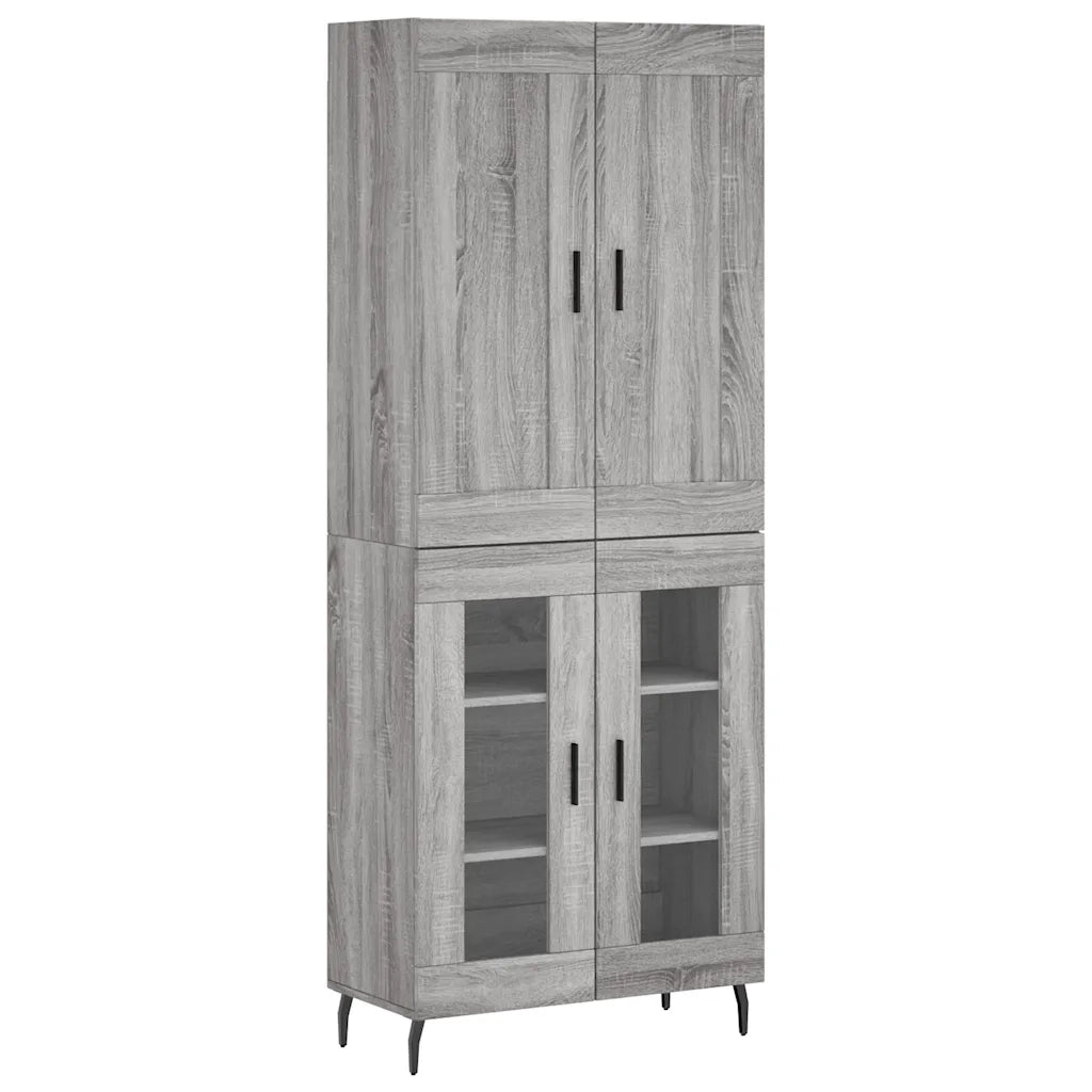 vidaXL Credenza Grigio Sonoma 69,5x34x180 cm in Legno Multistrato