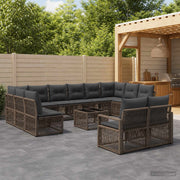 Set Divano da Giardino 14 pz Grigio polyrattan 3435866