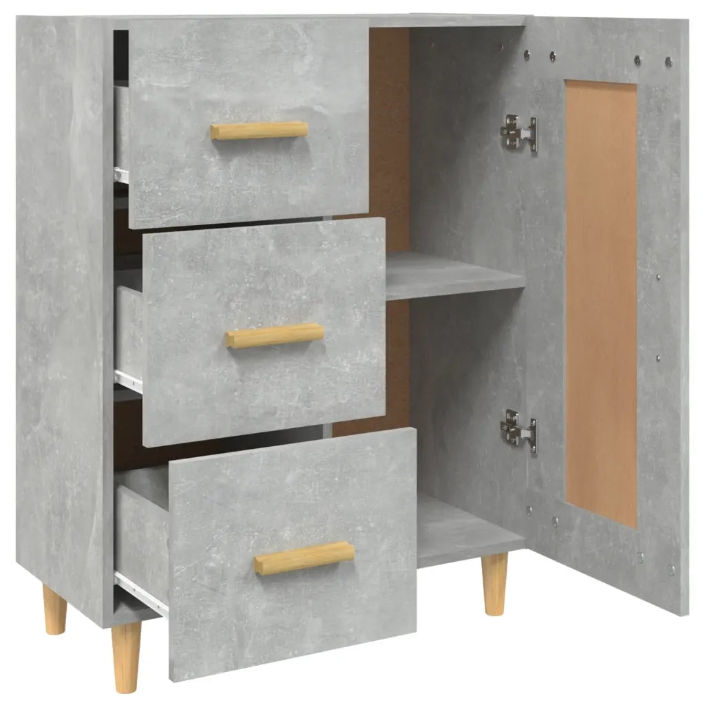 Credenza | Madia | Buffet da pranzo | Armadio da pranzo Grigio Cemento 69,5x34x90 cm in Legno Multistrato