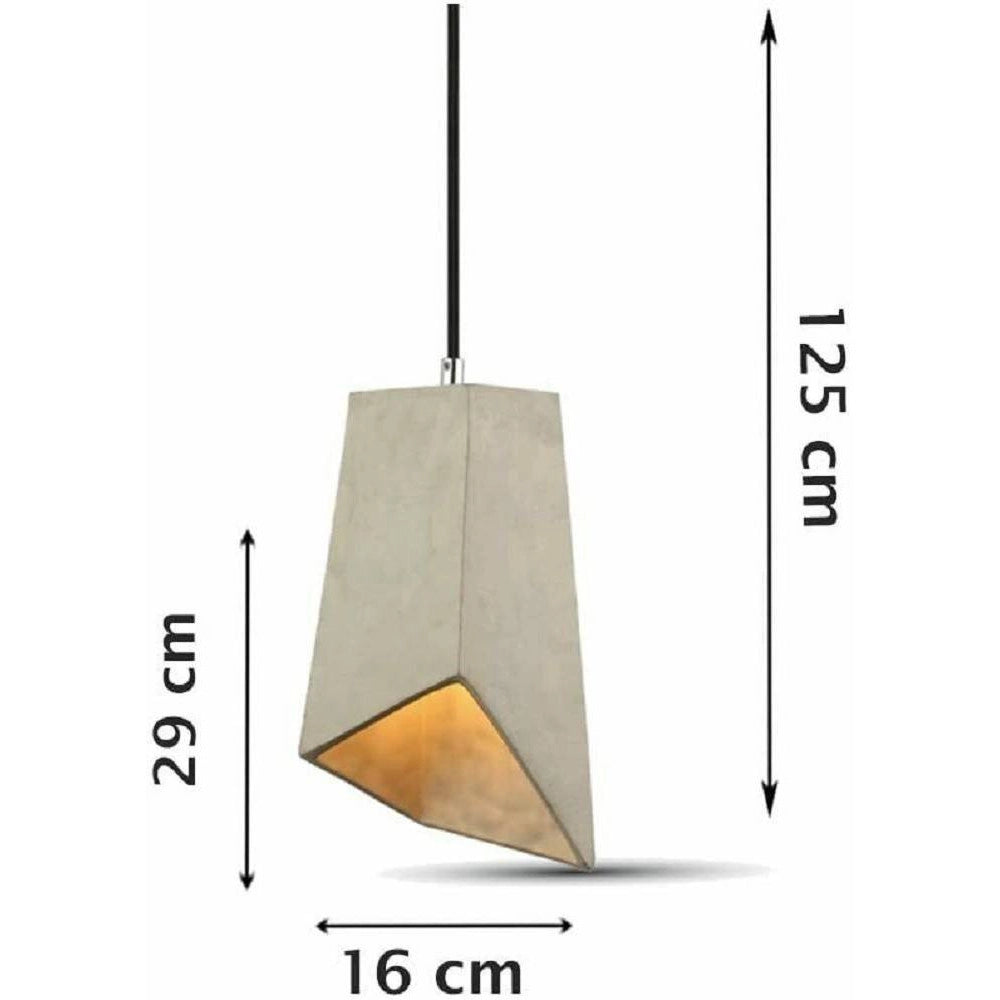 Trade Shop - Lampadario Effetto Cemento A Sospensione Pendente Moderno Con Portalampada E27 -