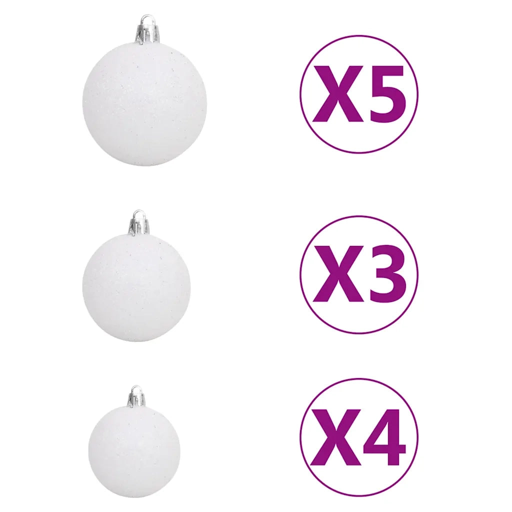 Albero di Natale Preilluminato con Palline Verde 180 cm PVC 3077708