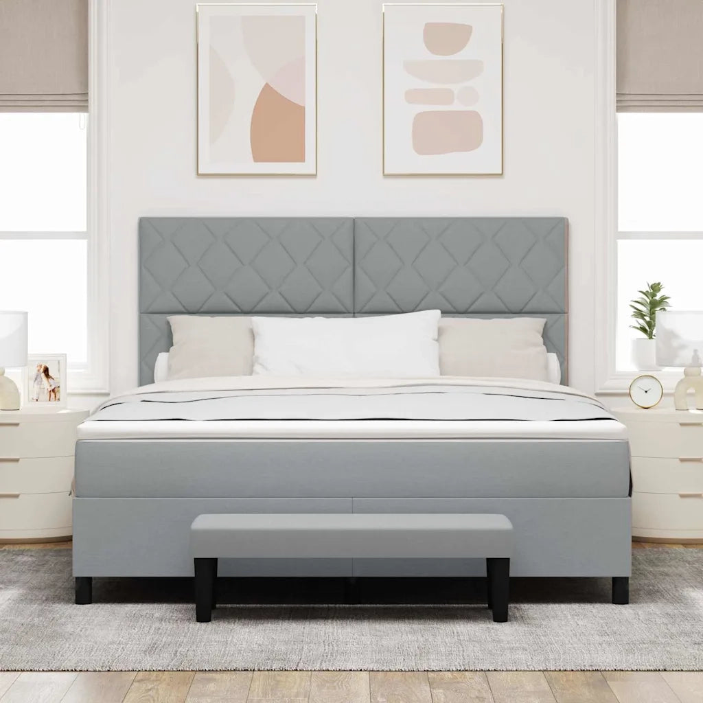 Letto a molle con materasso Grigio chiaro 180 x 200 cm 3344163