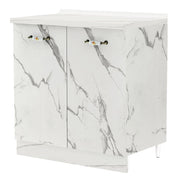 Mobile Cucina Base 2 Ante Componibile in Legno Colore Bianco Marmo 80x50 H85cm