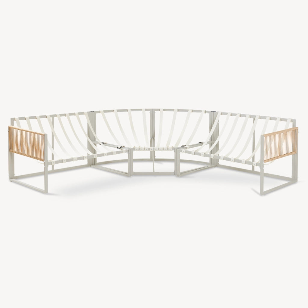Set Salottino per Esterno Karg Divano Modulare a 3 pezzi e Tavolino con Piano in SPC Rovere Mobili da Giardino - Beige casa.pro