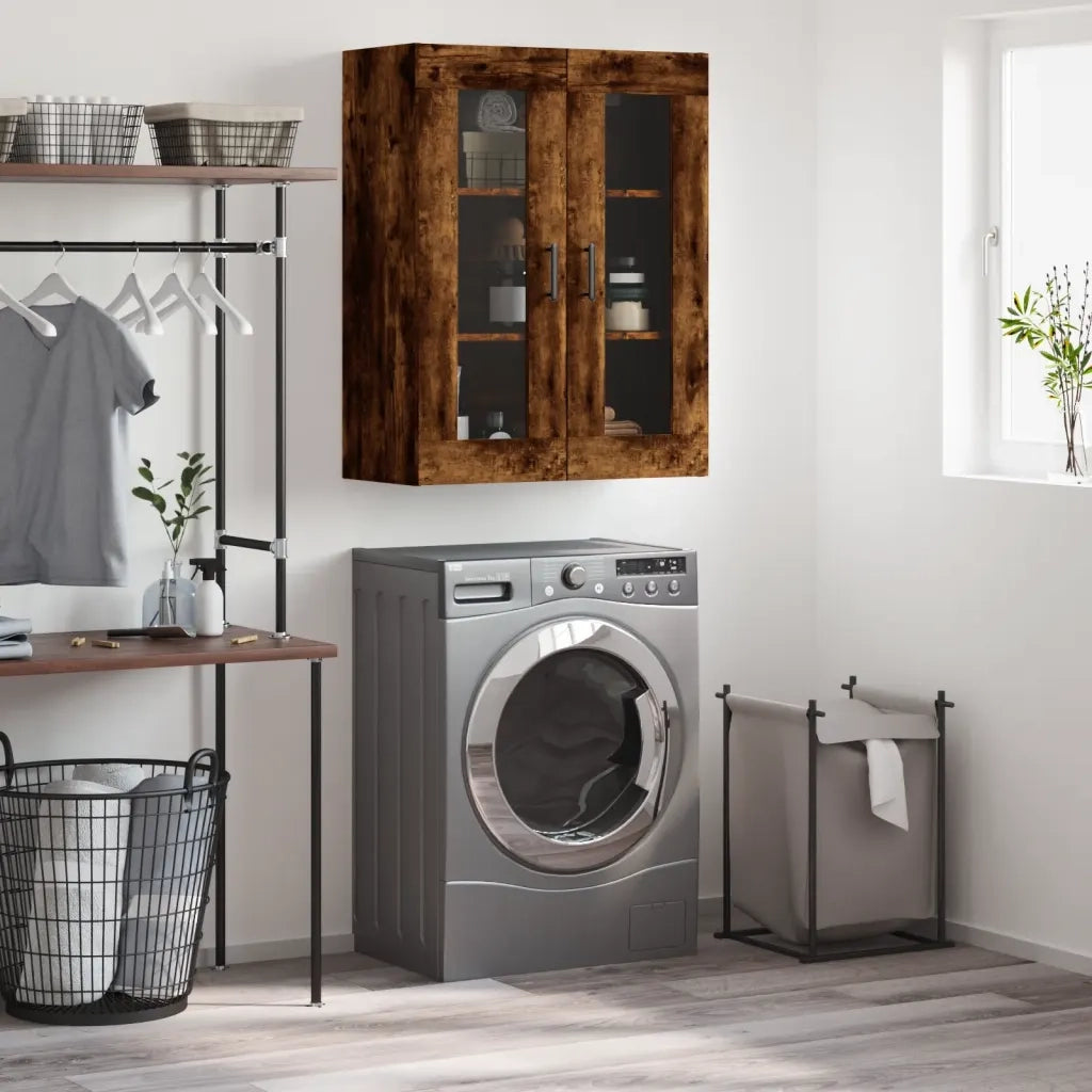 Armadietto a Muro | Mobile a Parete Rovere Fumo 69,5x34x90 cm