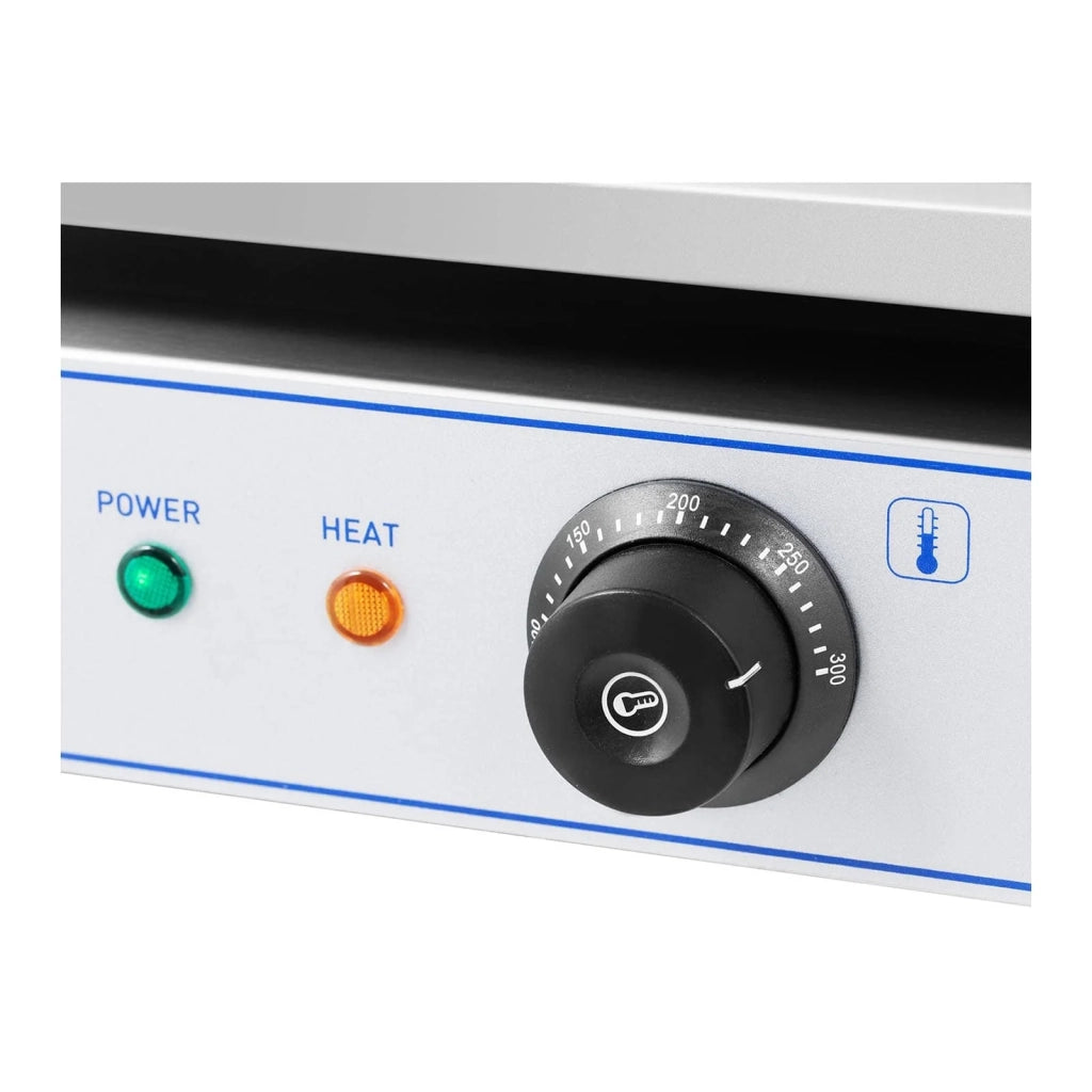 Piastra elettrica professionale in acciaio inox per uso ristorante 1 bruciatore 55 x 40 cm (3000 watt 550 x 400 mm liscia) 14_0004070