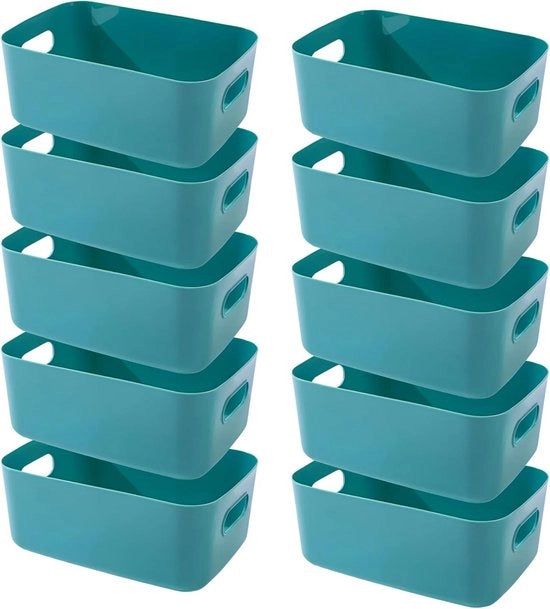 Mini Cassettiere Plastica Organizzatore Bagno Cucina - Verde 15×11×5 cm - Set da 10