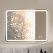 SPECCHIO da bagno LED 70x90 cm Argento in vetro, dimmerabile e antiappannamento