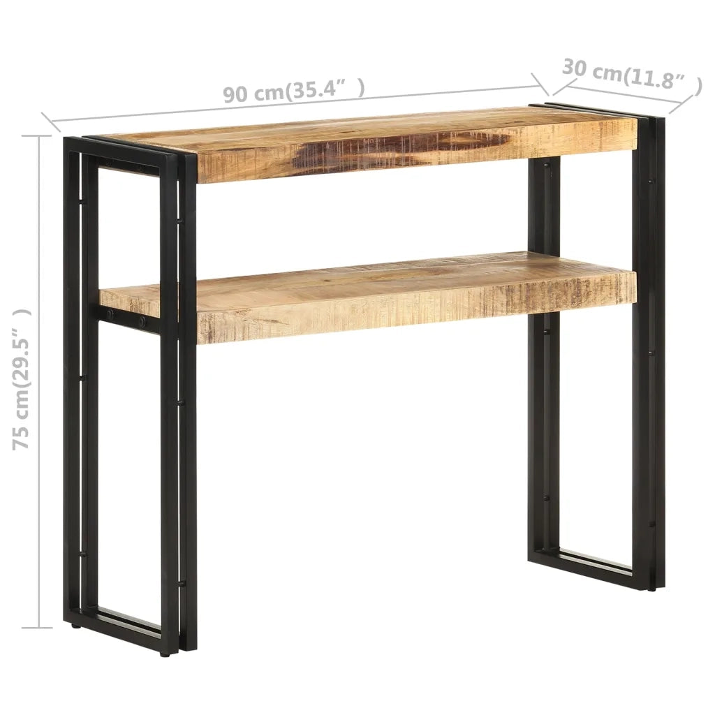 Tavolo Consolle | Tavolo d'Ingresso 90x30x75 cm in Legno di Mango Grezzo