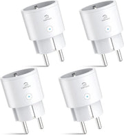 Set di Presa Intelligente da 4 pezzi con Misurazione del Consumo di Corrente Regolazione con Alexa e Google Home Controllo vocale Timer Connessione WiFi 24 GHz