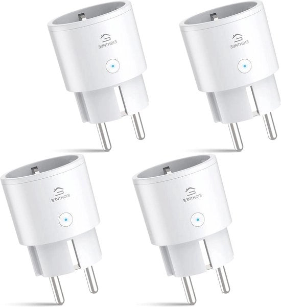 Set di Presa Intelligente da 4 pezzi con Misurazione del Consumo di Corrente Regolazione con Alexa e Google Home Controllo vocale Timer Connessione WiFi 24 GHz