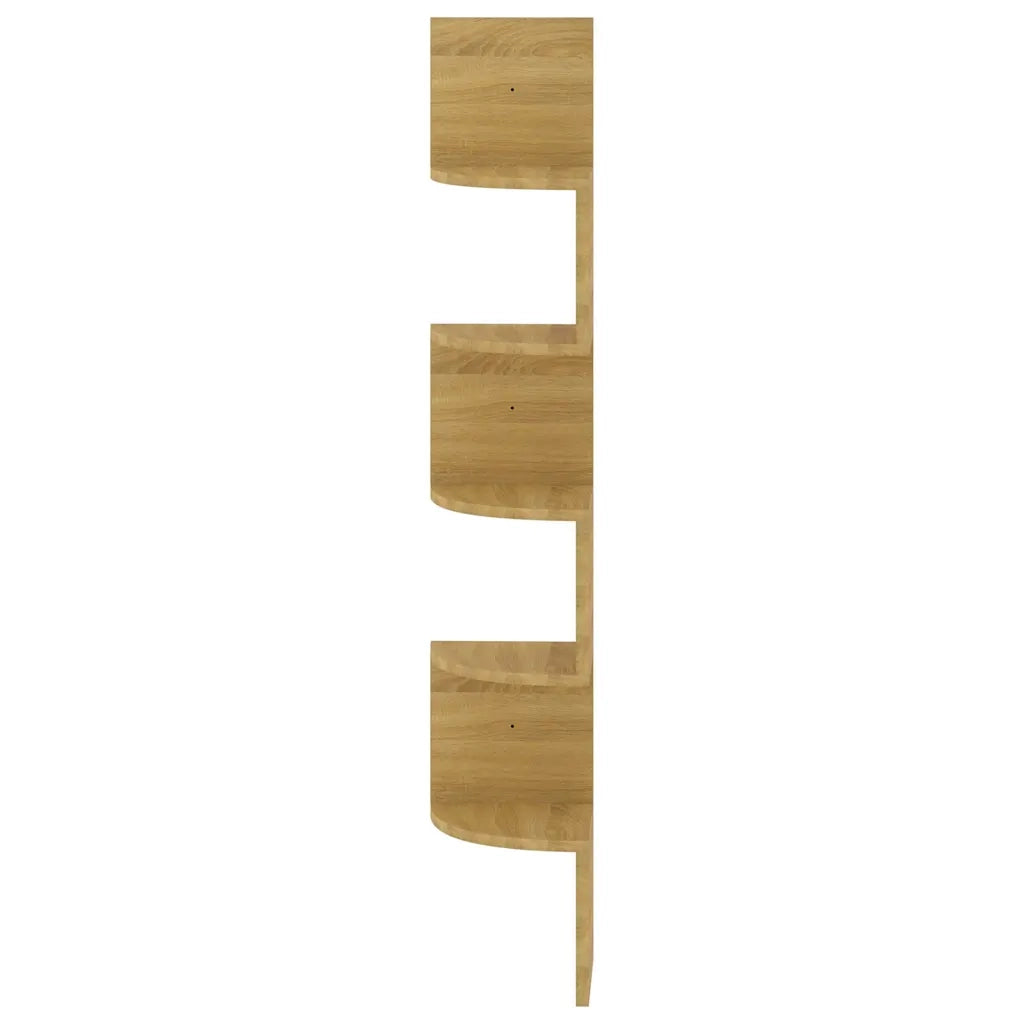 Scaffale Angolare a Muro Rovere Sonoma 19x19x123 cm Multistrato 326834
