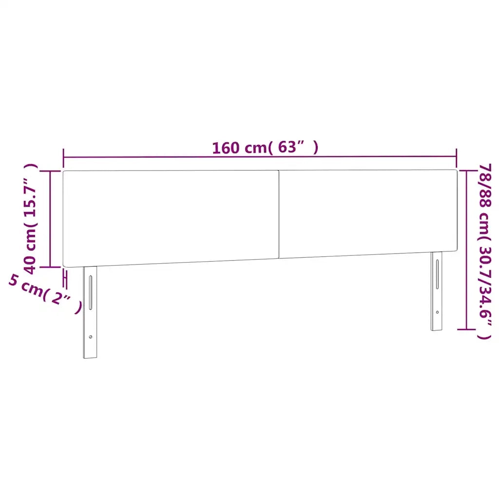 Testiera a LED Blu scuro 160x5x78/88 cm in Tessuto 3121390