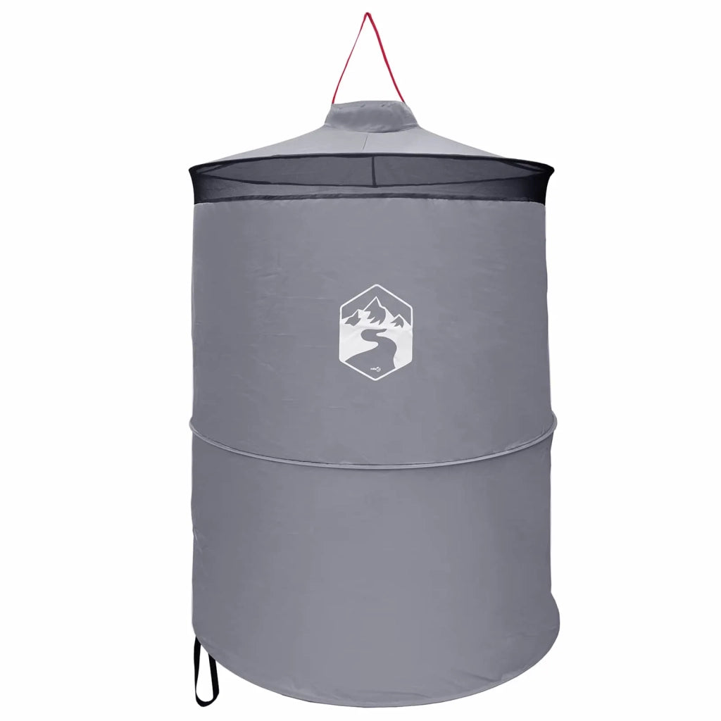 Tenda per toilet pop-up con corda sospesa Grigio e arancione