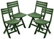 4 SEDIE BIRKI VERDI IN RESINA DA GIARDINO PIEGHEVOLI SALVASPAZIO MODELLO BIRRERIA