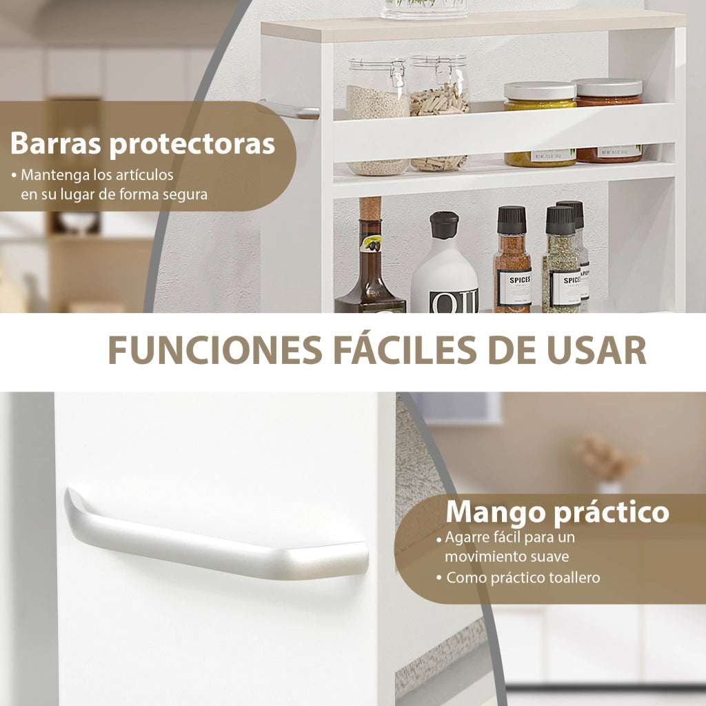 Carrello mobile da bagno con 3 ripiani ¨C zephmum ¨C 50x13x67,5 cm bianco