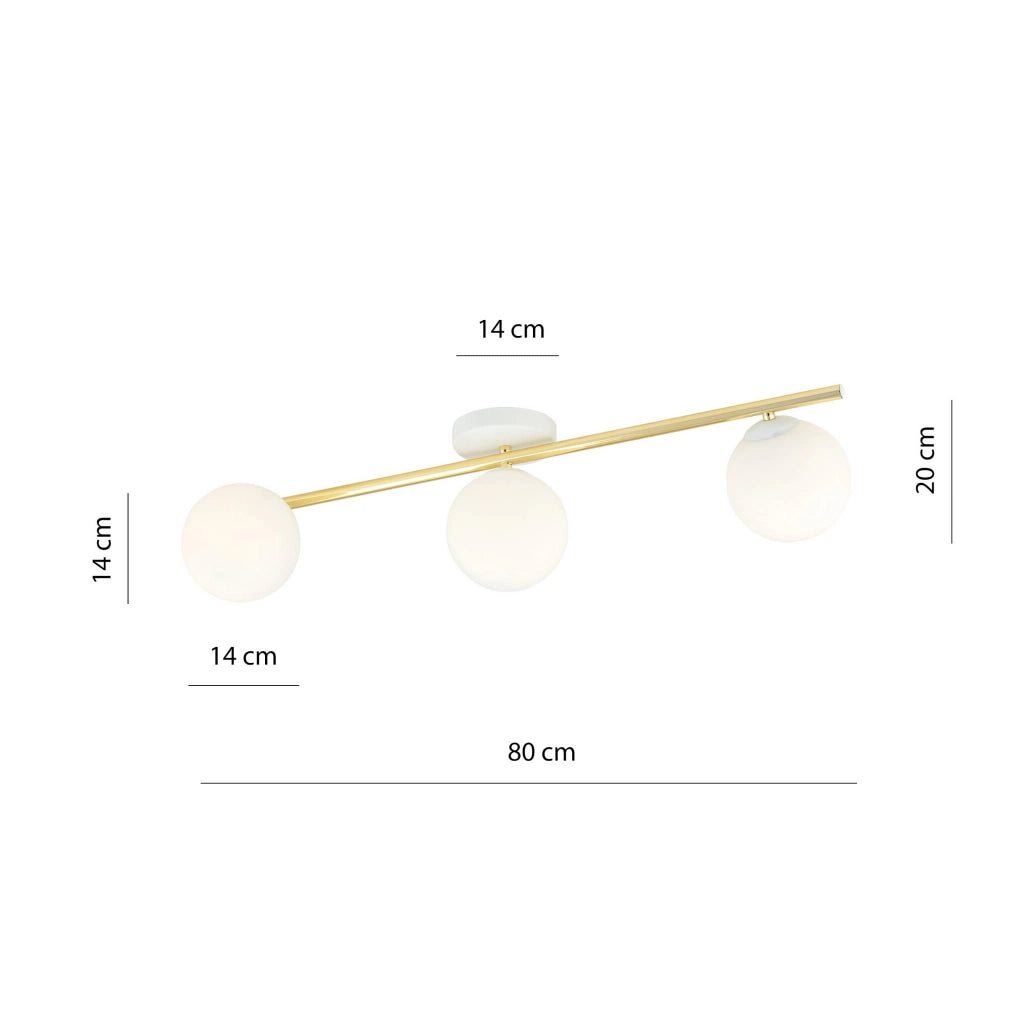 Plafoniera Emibig Splendi 3 3xE14 metallo oro/bianco