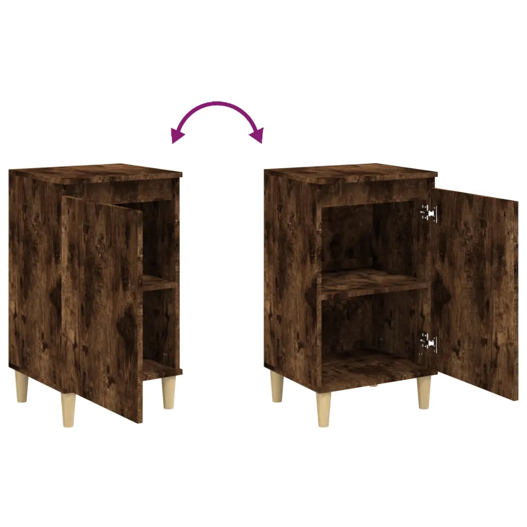 Comodino-Tavolino da notte Rovere Fumo 40x35x70 cm Legno Multistrato 888248