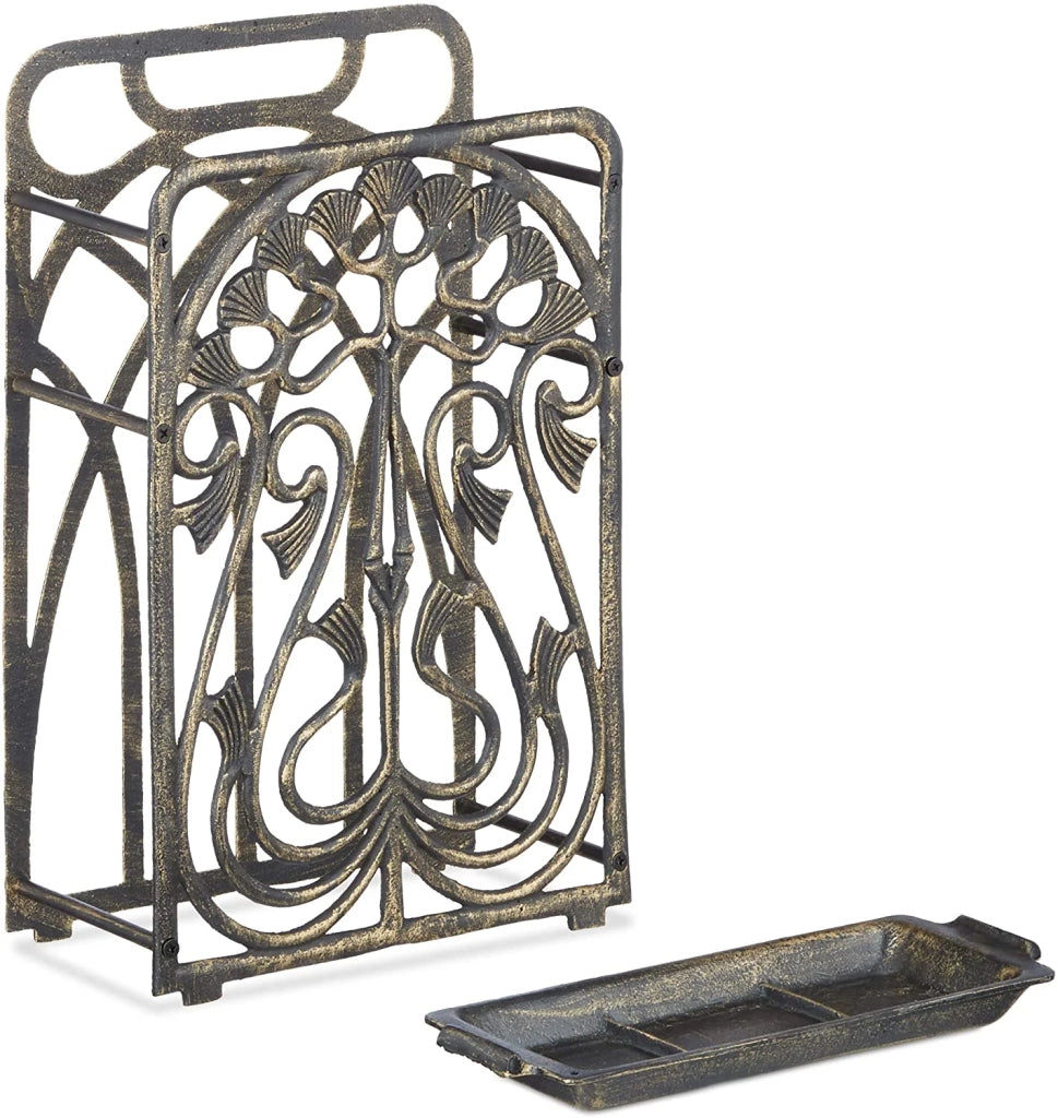 Portaombrelli vintage in alluminio pressofuso stile antico retrò raccoglitore d'acqua vintage 48,5 cm bronzo 13_0002222