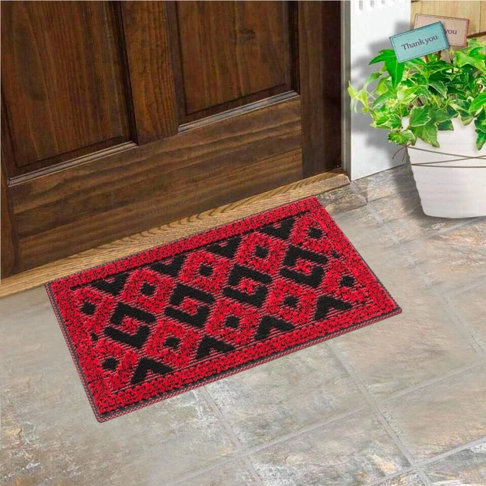 Zerbino Ingresso 40x70 cm Asciugapassi Assorbente Antiscivolo Vellutato Made In Italy Rosso