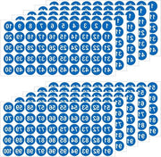 Etichette vinili acqua-resistenti da 10 vellini, 5 set, numeri da 1 a 100, per organizzare e classificare contenitori e scatole (blu, 254 cm)