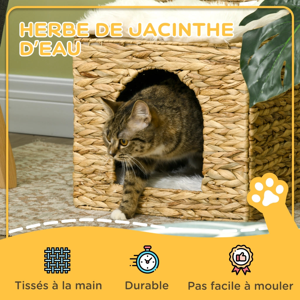 Niche pour chat 2 livelli con cuscini ¨C Zephmum ¨C 37.5x37.5x41.5 cm marrone crema