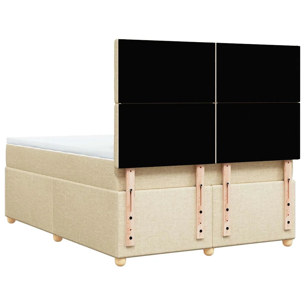 Giroletto a Molle con Materasso Crema 140x19 cm in Tessuto 3293594