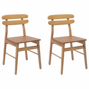 Sedia da pranzo 2 pz | Sedie da cucina Naturale Legno di gomma solido