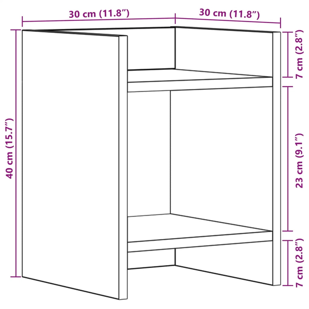 Supporto per piante Rovere Nero 30 x 30 x 40 cm 899612