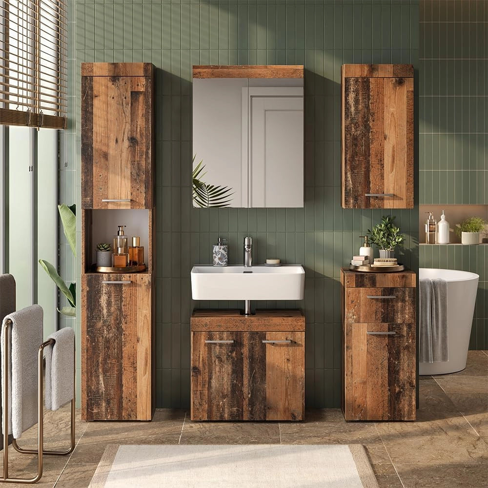 Mobiletto midi Luna, Oldstyle, 37 x 79 cm, per montaggio a parete, combinabile con altri mobili Luna