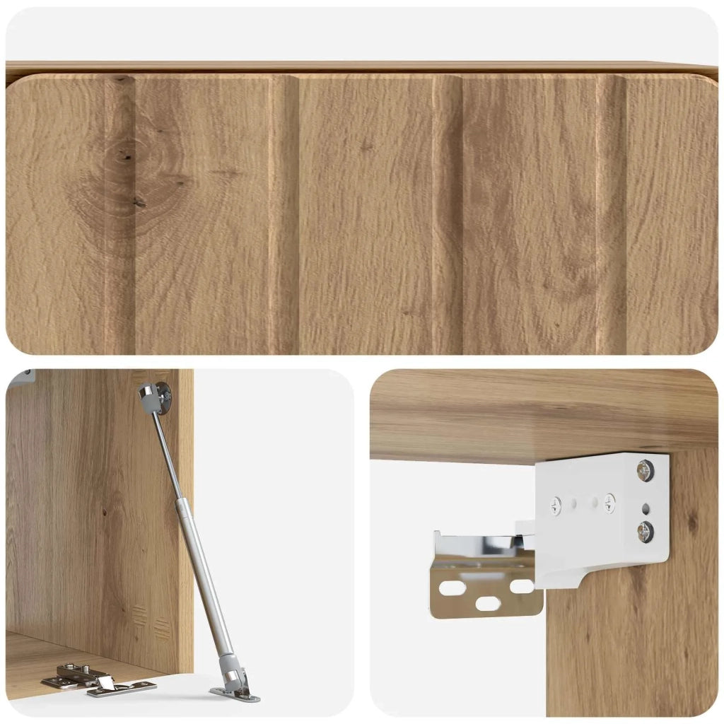 Mobile Porta TV da Muro Rovere Artigianale 59,5 x 31 x 30 cm 898374