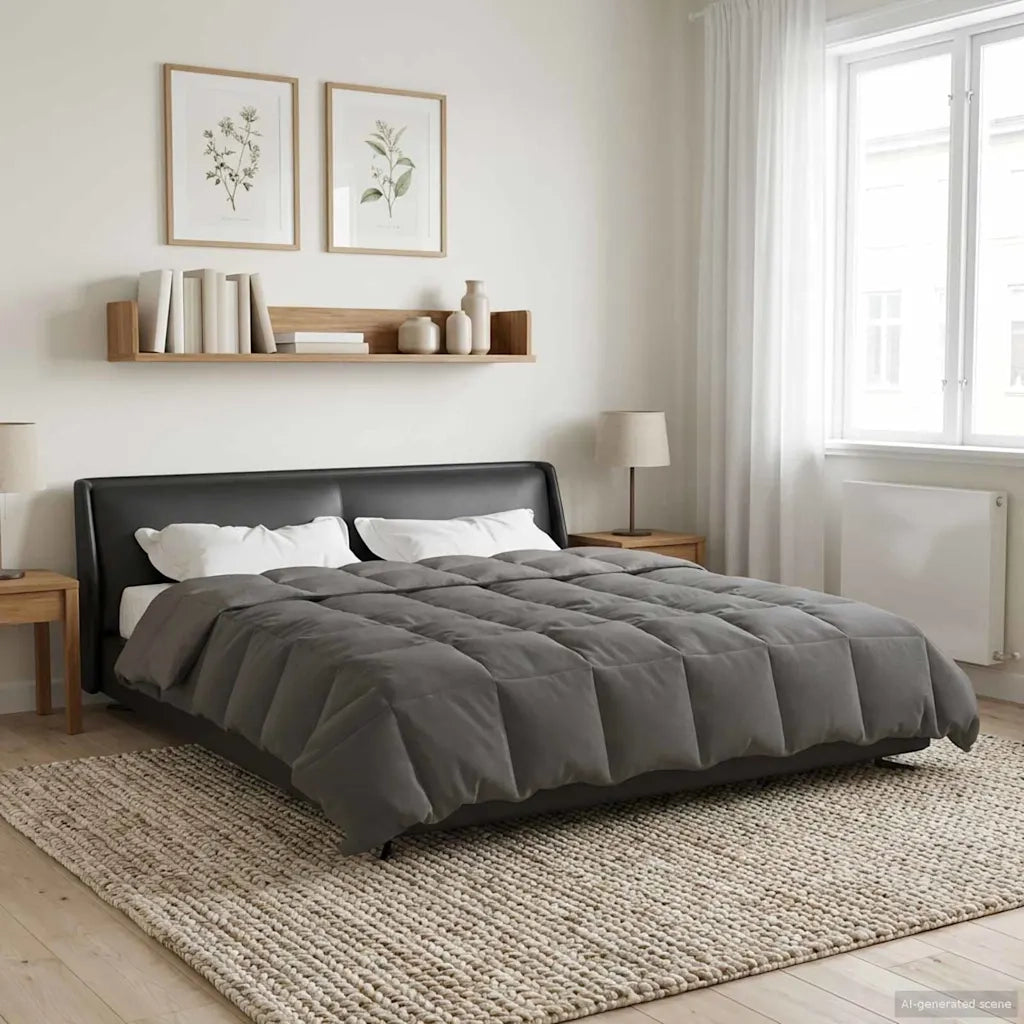 Duvet Estivo Trapuntato Grigio chiaro 220 x 260 cm Microfibra 42025927