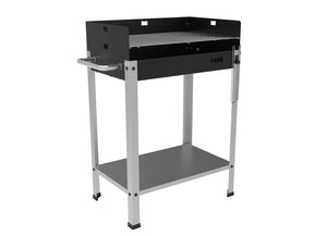 Barbecue a Carbone 56,7x36x83 cm Griglia Altezza Regolabile in Acciaio Eco Nero e Grigio