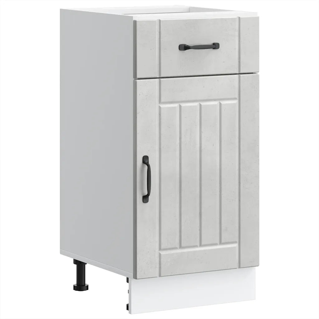 Mobile da cucina moderno con pratica anta contenitore 40 x 46 x 81,5 cm legno composito grigio cemento 02_0050066