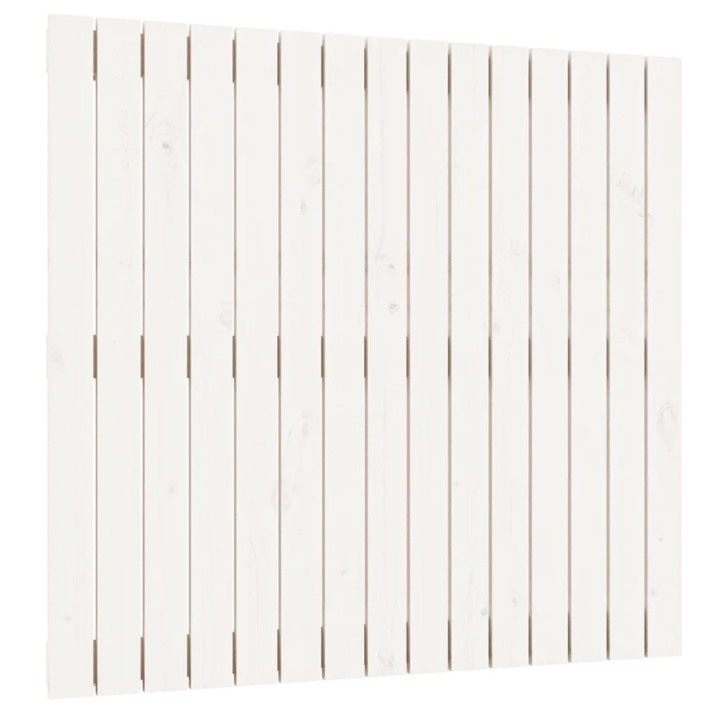 Testiera da Parete Bianca 95,5x3x90cm in Legno Massello di Pino