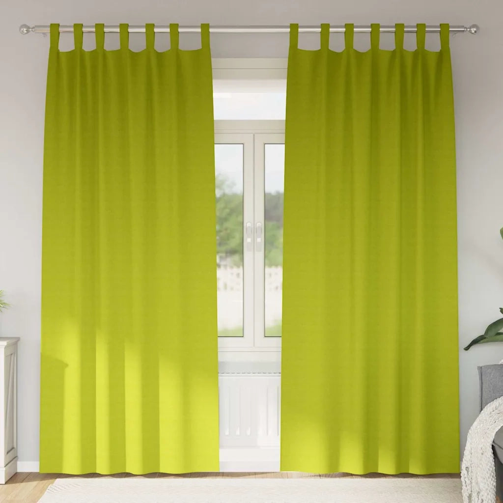 vidaXL Tende con tende 2 pcs Mela verde Poliestere