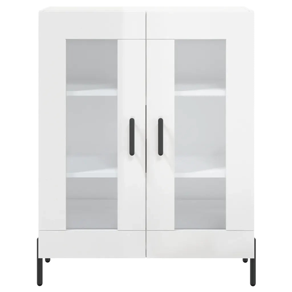 Credenza-Buffet-Armadio da cucina 69,5x34x90 cm in Legno Multistrato Bianco Lucido 912944