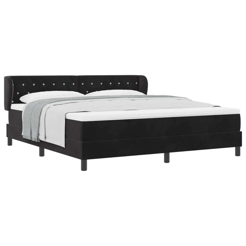 Letto a molle con testiera Nero 180 x 200 cm Velluto 3340348