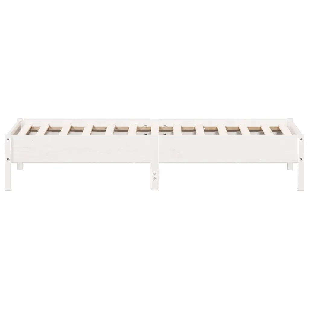 vidaXL Letto senza Materasso Bianco 75x190 in Legno Massello di Pino