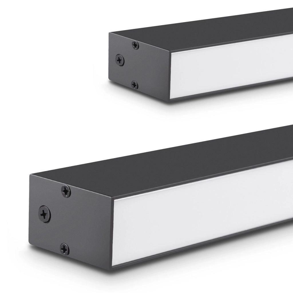 ZMH Lampada da soffitto LED nera 25W lunga 80 cm pannello dimmerabile plafoniera moderna per corridoio camera soggiorno