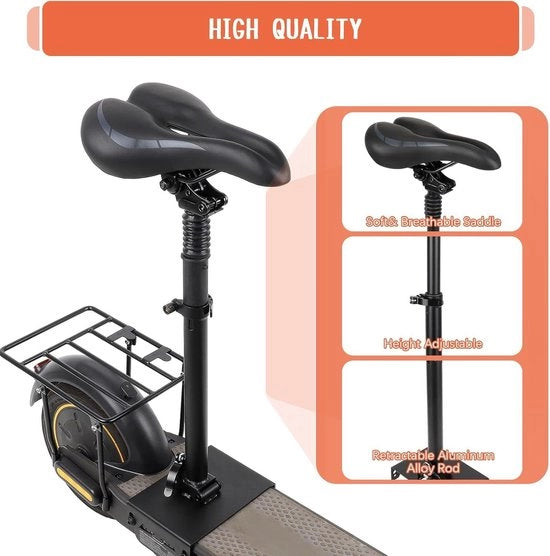 Sella per scooter elettrico - Assorbimento shock/Soffice/Aermiutente - Altezza regolabile 51-63 cm - Adatto per Segway-Ninebot Max G30