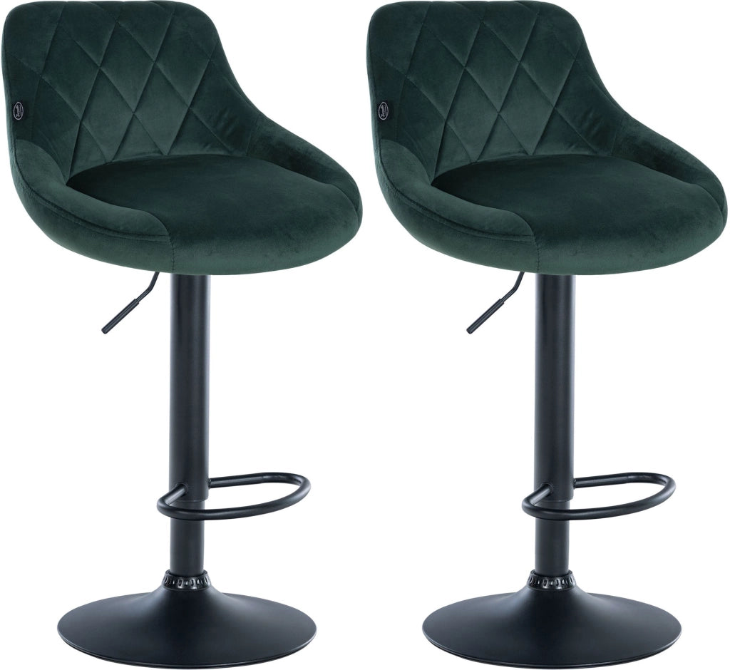 2er Set Barhocker Lazio Samt schwarz