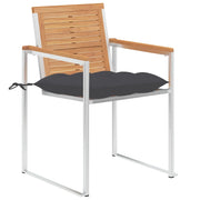 Sedie da Giardino con Cuscini 6 pz in Legno Massello di Teak 3078596
