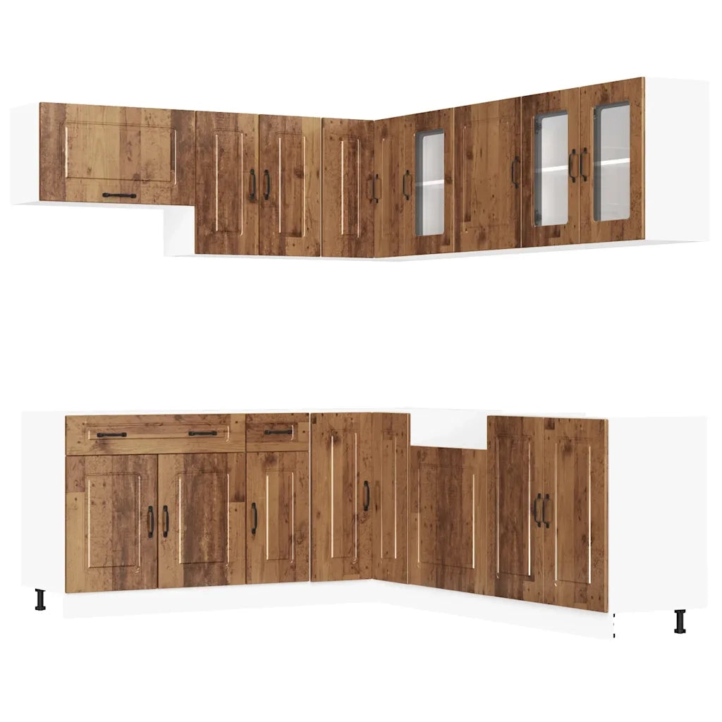 Set Mobili da Cucina 11 pz Kalmar Legno Vecchio in Truciolato 3314919